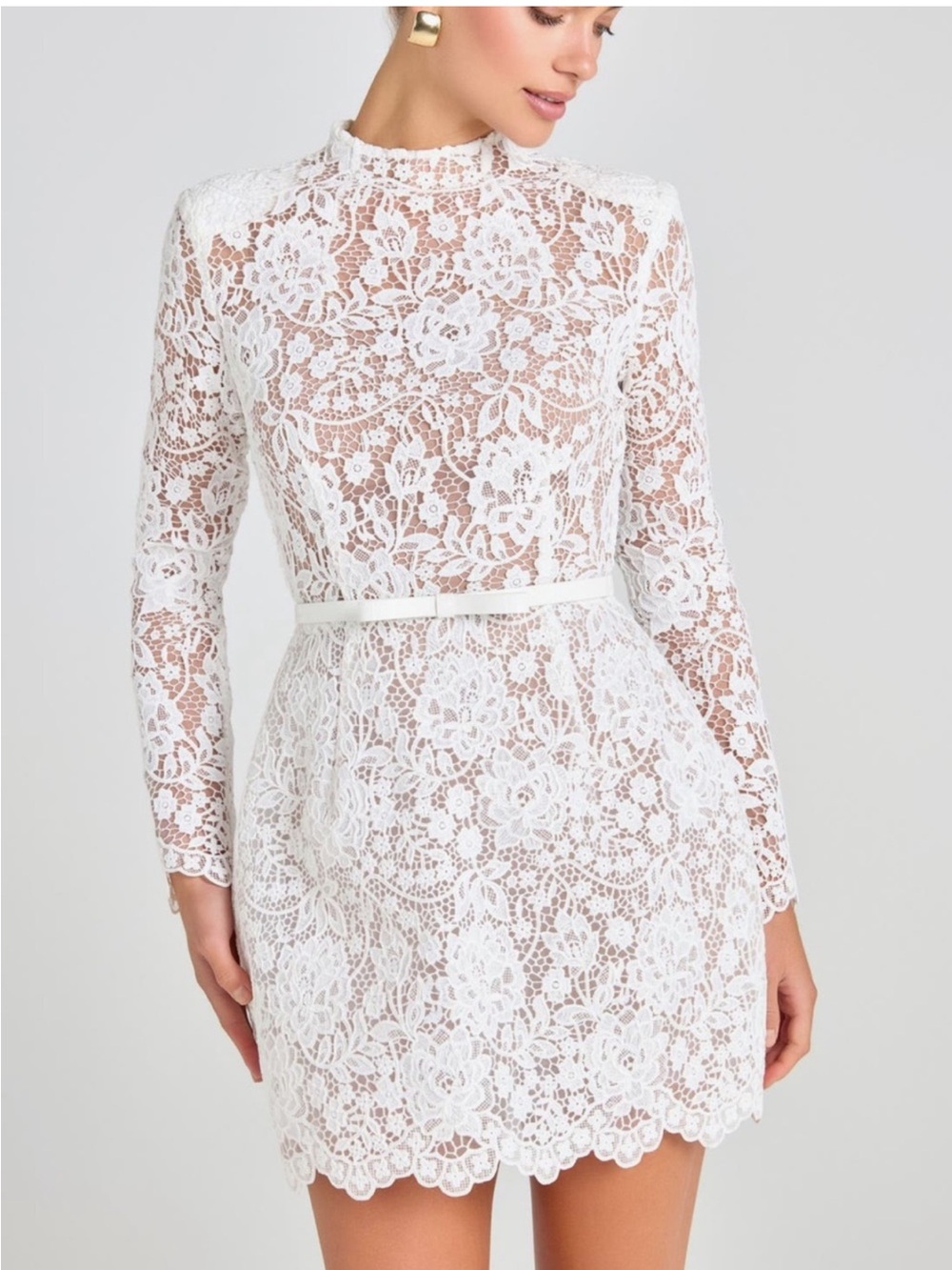 Nadine Merabi Sophie Lace Mini
Dress White